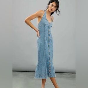 Anthropologie Halter denim dress NWT